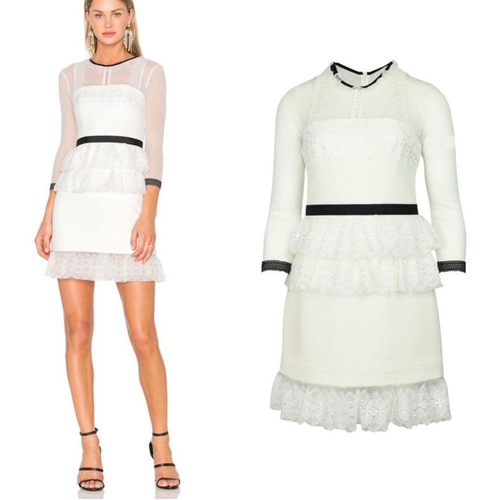 Three Floor Duchess Dress in White lace